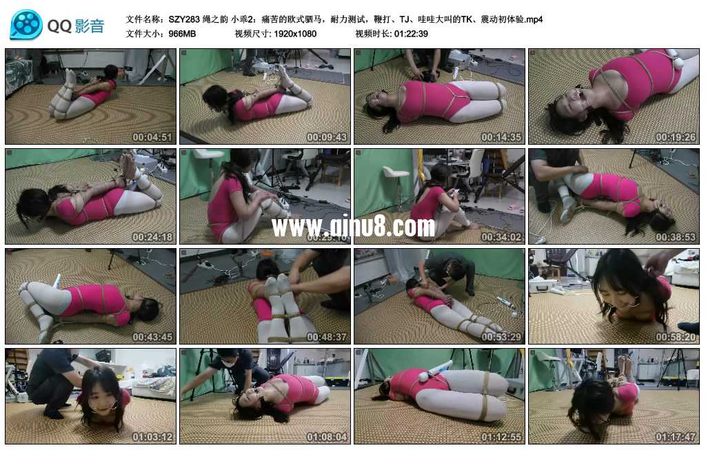 绳之韵 小乖2：痛苦的欧式驷马，耐力测试，鞭打、TJ、哇哇大叫的TK、震动初体验