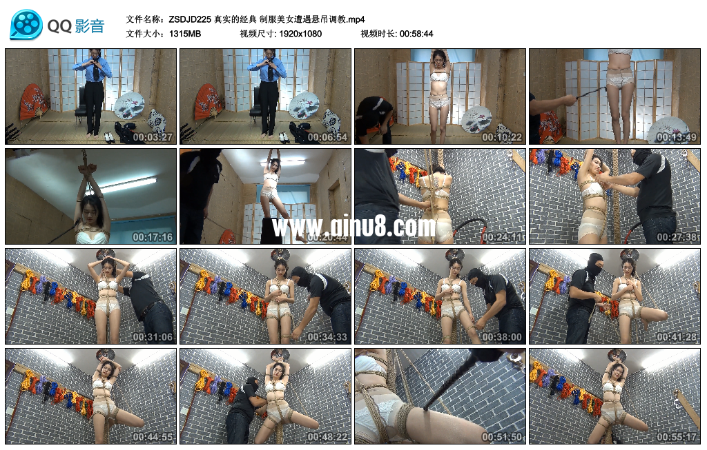 真实的经典 制服美女遭遇悬吊调教
