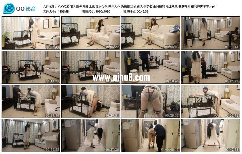 夜未央 丽人圈养日记 上集 无奈为奴 开年大作 狗笼囚禁 贞操锁 单手套 金属镣铐 绳...