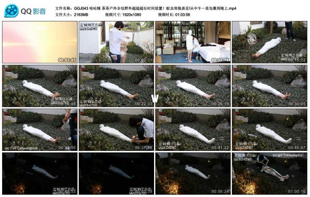 咕咕精 茶茶户外全包野外超超超长时间放置！蚊虫郊狼虐足!从中午一直包裹到晚上