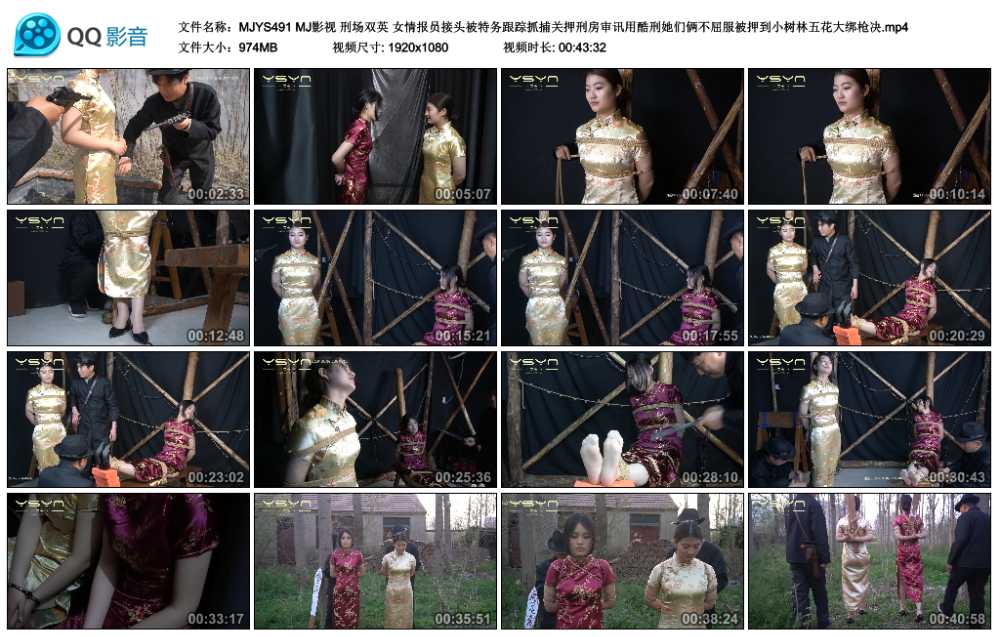 MJ影视 刑场双英 女情报员接头被特务跟踪抓捕关押刑房审讯用酷刑她们俩不屈服被押...