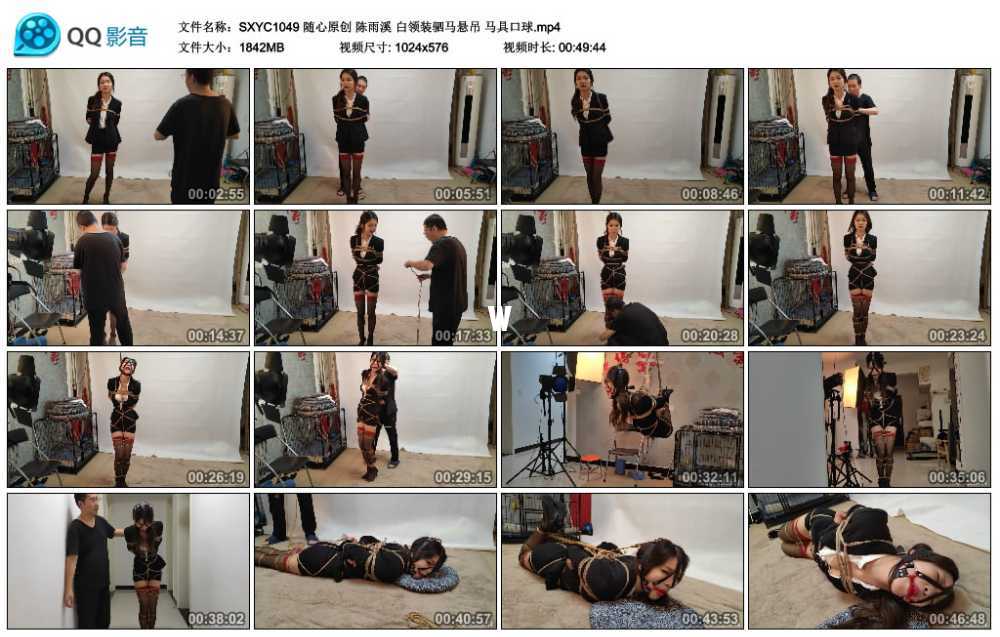 随心原创 陈雨溪 白领装驷马悬吊 马具口球视频下载