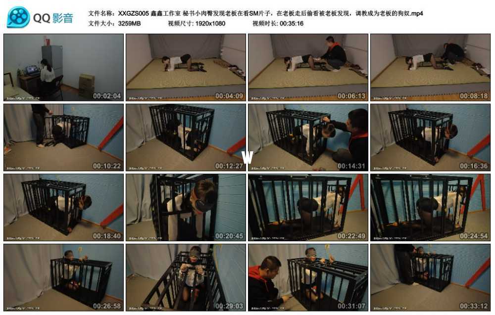 鑫鑫工作室 秘书小肉臀发现老板在看SM片子，在老板走后偷看被老板发现，调教成为老...