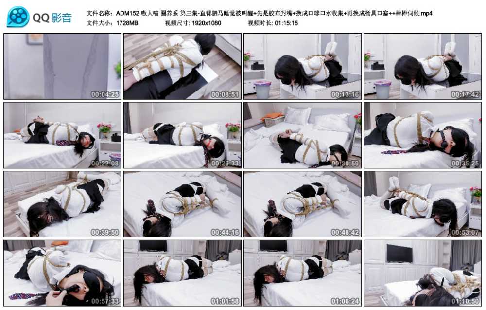 嗷大喵 圈养系 第三集-直臂驷马睡觉被叫醒+先是胶布封嘴+换成口球口水收集+再换成...