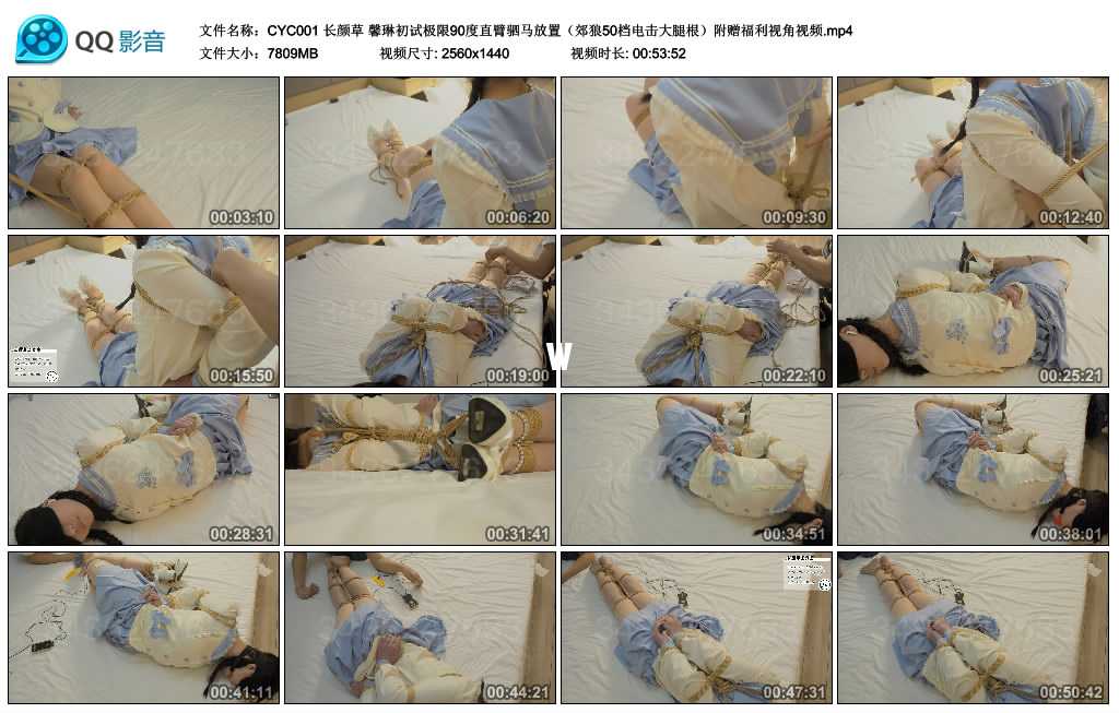 长颜草 馨琳初试极限90度直臂驷马放置（郊狼50档电击大腿根）附赠福利视角视频视频下载
