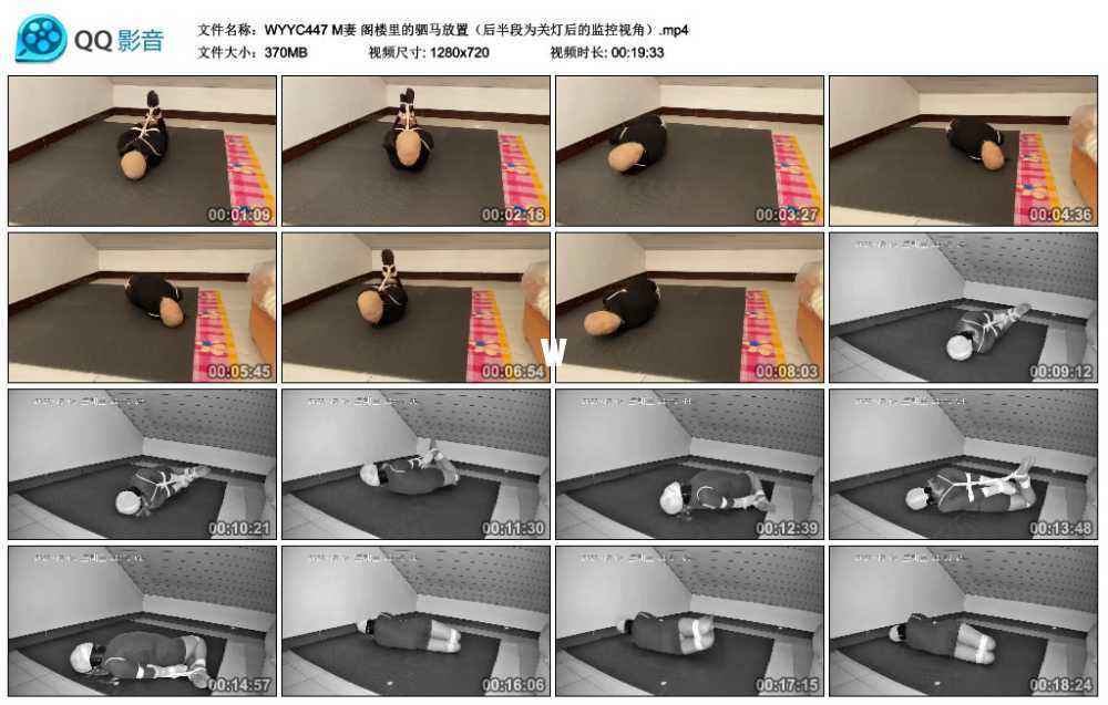 M妻 阁楼里的驷马放置（后半段为关灯后的监控视角）视频下载