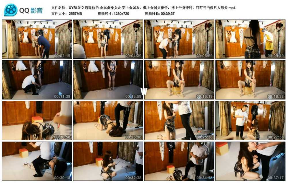 遥伯乐 金属贞操女犬 穿上金属衣，戴上金属贞操带，拷上全身镣铐，叮叮当当做只人...