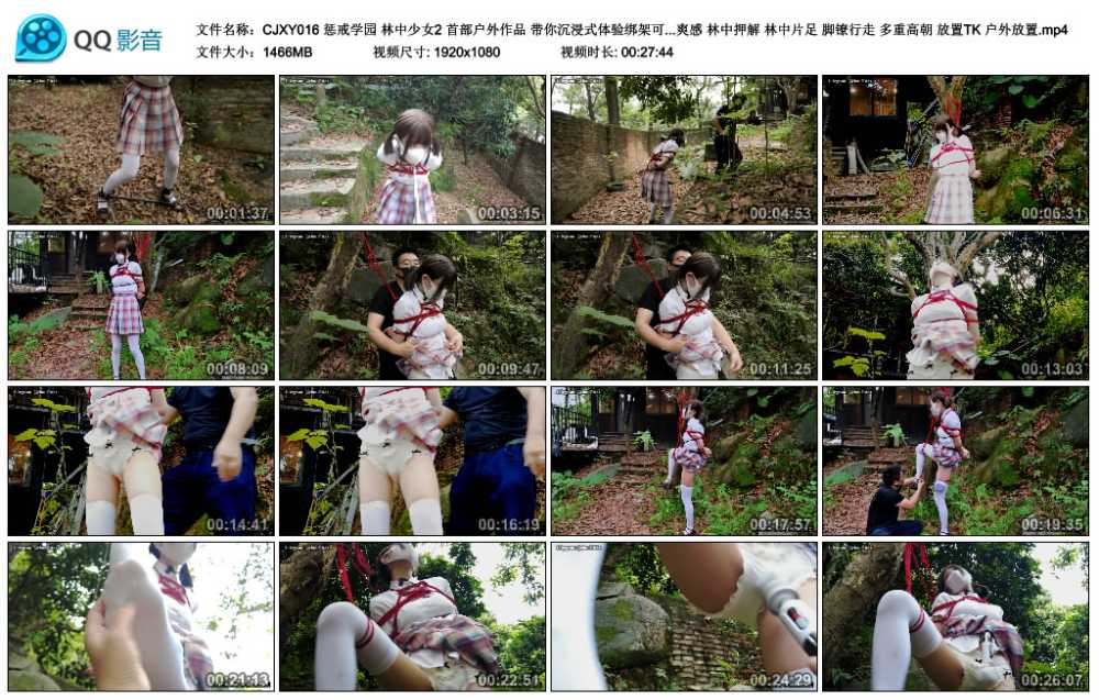 惩戒学园 林中少女2 首部户外作品 带你沉浸式体验绑架可爱双马尾JK小姐姐的爽感 林...视频下载