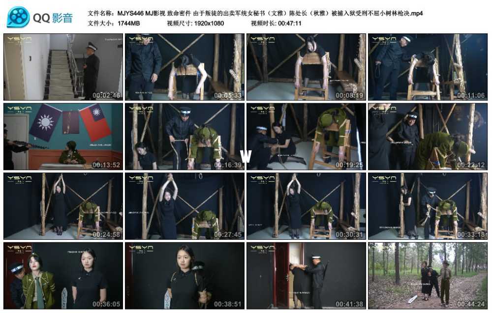 MJ影视 致命密件 由于叛徒的出卖军统女秘书（文雅）陈处长（秋雅）被捕入狱受刑不...