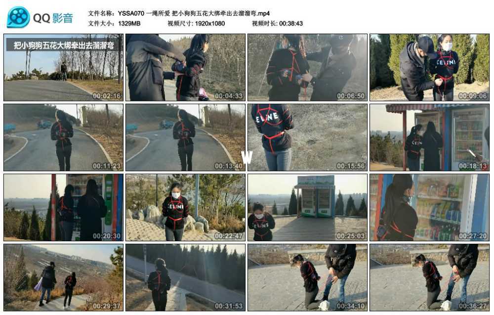 一绳所爱 把小狗狗五花大绑牵出去溜溜弯视频下载