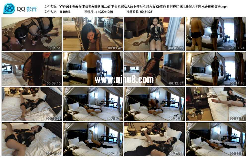 夜未央 妻奴调教日记 第二部 下集 性感粘人的小母狗 性感内衣 K9溜狗 柱绑鞭打 床...