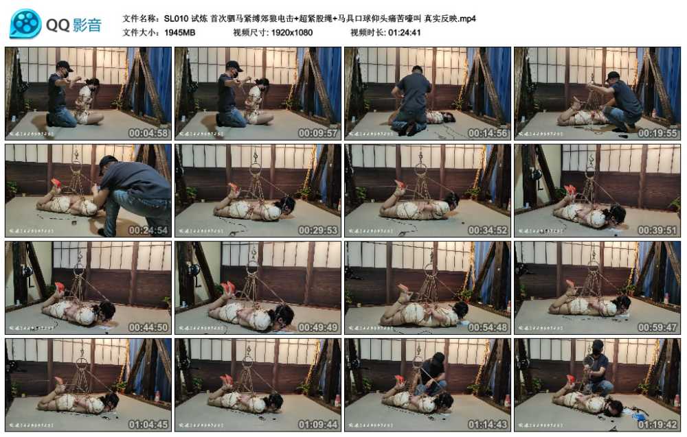 试炼 首次驷马紧缚郊狼电击+超紧股绳+马具口球仰头痛苦嚎叫 真实反映