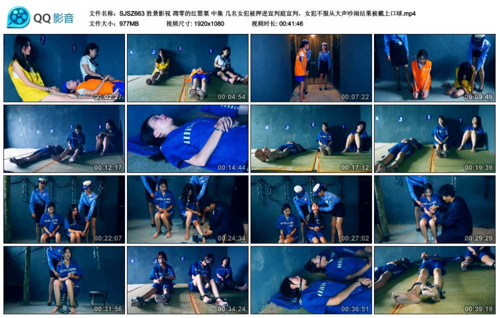 胜景影视 凋零的红罂粟 中集 几名女犯被押进宣判庭宣判，女犯不服从大声吵闹结果被...