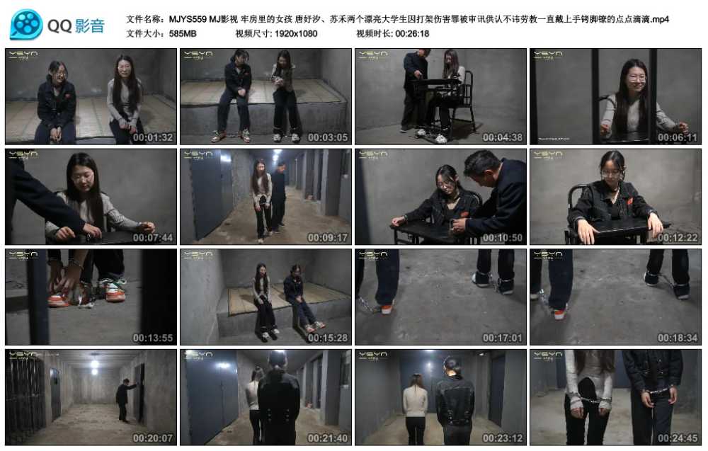 MJ影视 牢房里的女孩 唐妤汐、苏禾两个漂亮大学生因打架伤害罪被审讯供认不讳劳教...