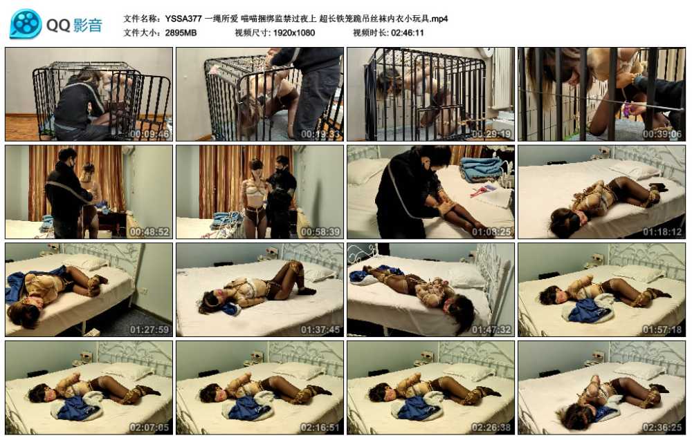 一绳所爱 喵喵捆绑监禁过夜上 超长铁笼跪吊丝袜内衣小玩具